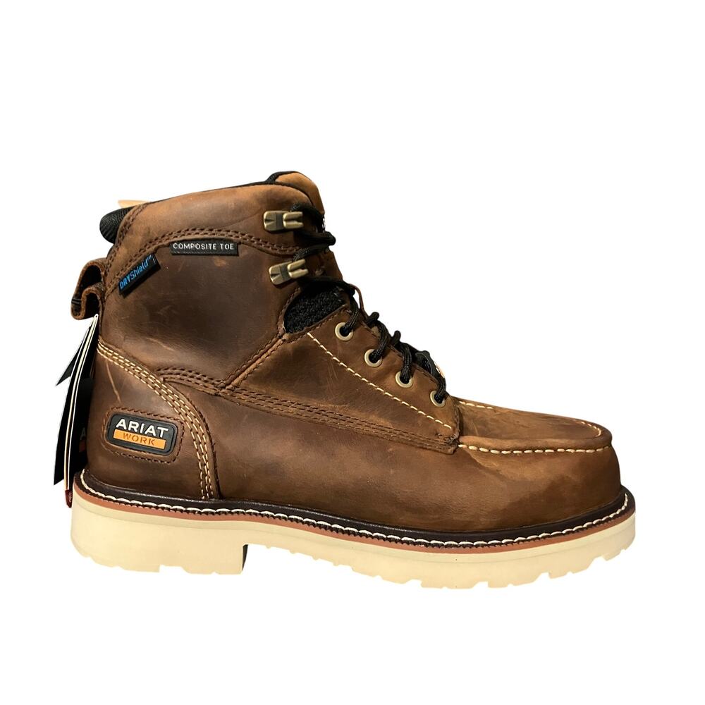 Ariat Mens 8.5 EE Wide Composite Toe Rebar Lift 6” Waterproof Work Boot H2O